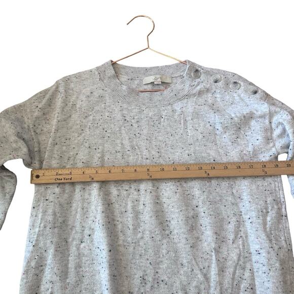 LOFT Speckled Gray Knit Sweater Tunic - Size Medium - Picture 4 of 6